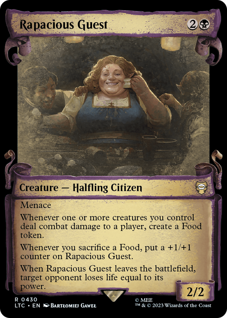 Rapacious Guest (LTC-430) - Tales of Middle-earth Commander: (Showcase) - Premium MTG Single from Wizards of the Coast - Just $0.80! Shop now at Game Crave Tournament Store