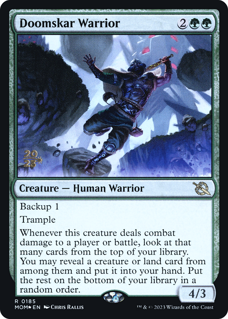 Doomskar Warrior (PMOM-185S) - March of the Machine Promos Foil - Premium MTG Single from Wizards of the Coast - Just $0.09! Shop now at Game Crave Tournament Store