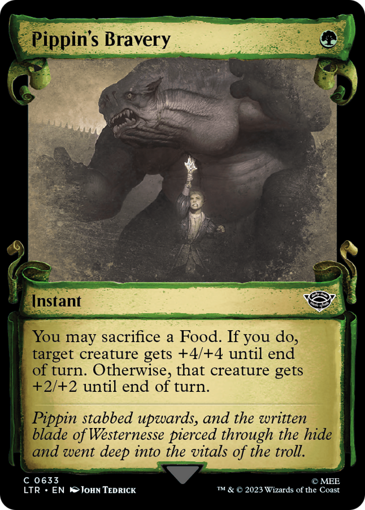 Pippin's Bravery (LTR-633) - The Lord of the Rings: Tales of Middle-earth: (Showcase) Foil - Premium MTG Single from Wizards of the Coast - Just $0.08! Shop now at Game Crave Tournament Store