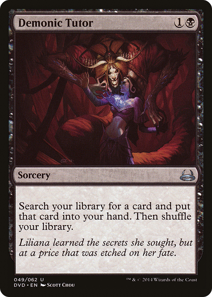 Demonic Tutor (DVD-049) - Duel Decks Anthology: Divine vs. Demonic - Premium MTG Single from Wizards of the Coast - Just $11.55! Shop now at Game Crave Tournament Store