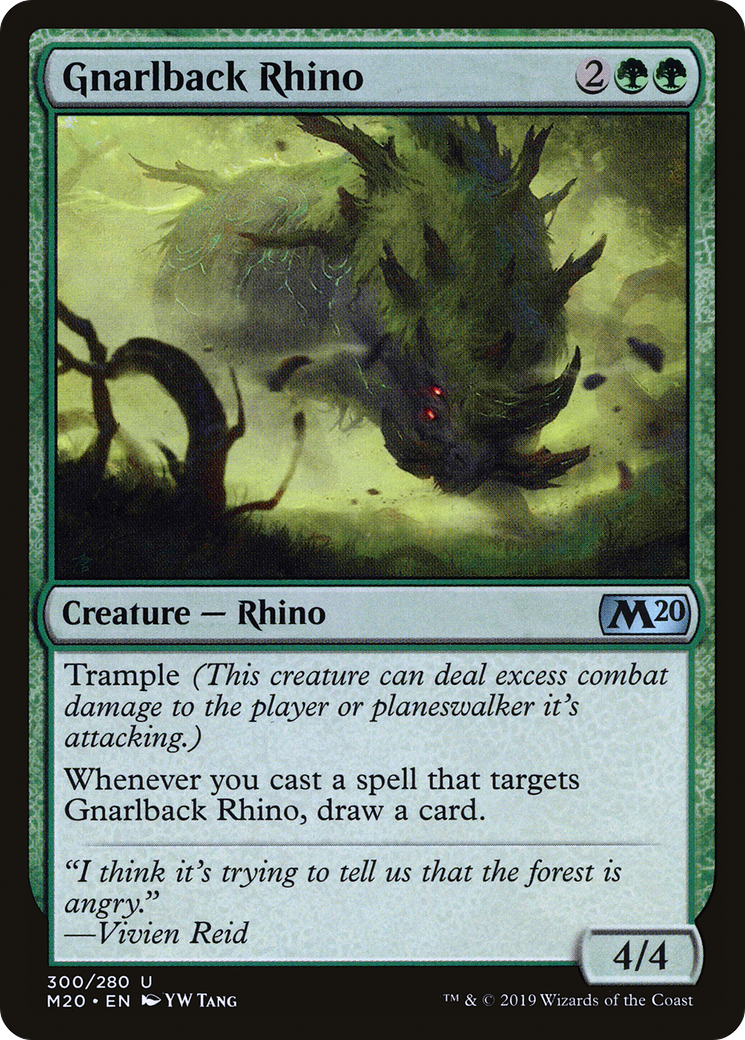 Gnarlback Rhino (M20-300) - Core Set 2020 - Premium MTG Single from Wizards of the Coast - Just $0.08! Shop now at Game Crave Tournament Store