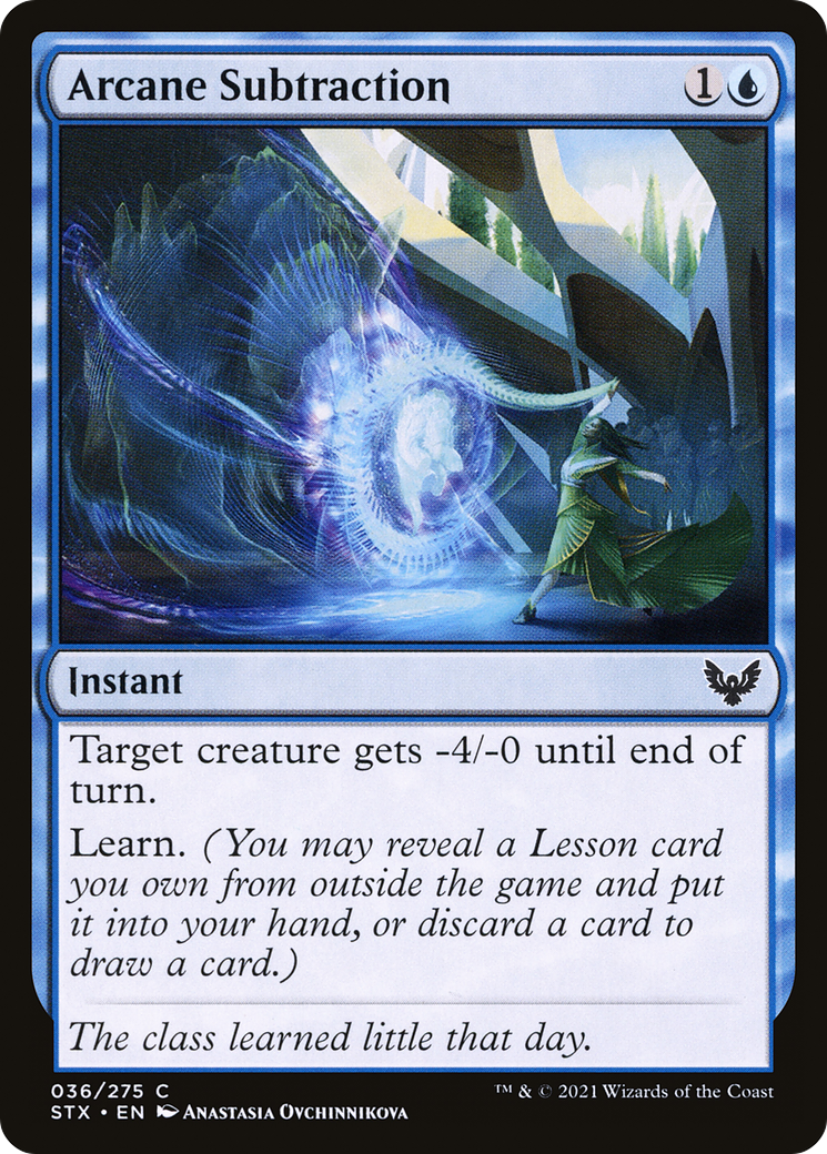 Arcane Subtraction (STX-036) - Strixhaven: School of Mages Foil - Premium MTG Single from Wizards of the Coast - Just $0.08! Shop now at Game Crave Tournament Store