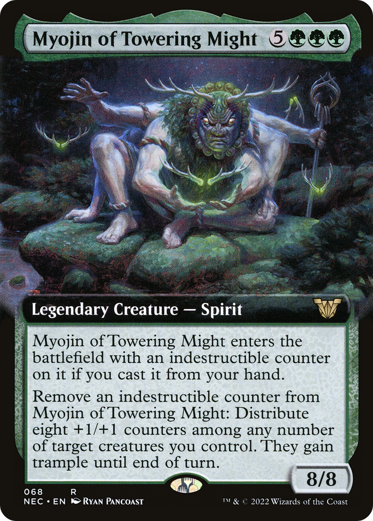 Myojin of Towering Might (NEC-068) - Neon Dynasty Commander: (Extended Art) - Premium MTG Single from Wizards of the Coast - Just $0.25! Shop now at Game Crave Tournament Store