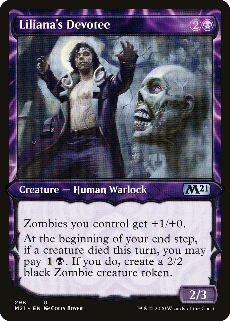 Liliana's Devotee (M21-298) - Core Set 2021: (Showcase) - Premium MTG Single from Wizards of the Coast - Just $0.25! Shop now at Game Crave Tournament Store