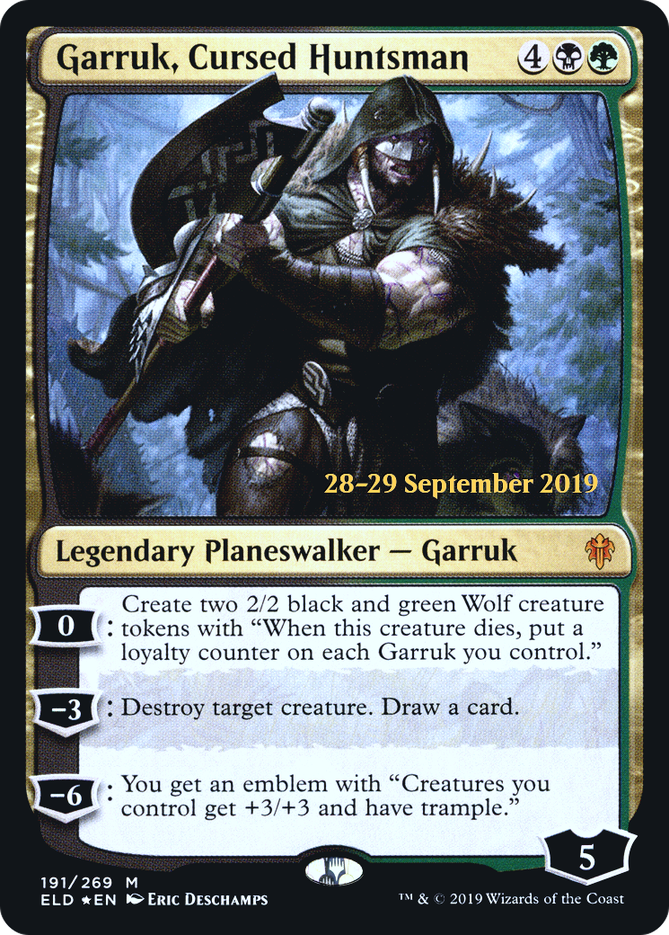 Garruk, Cursed Huntsman (PELD-191S) - Throne of Eldraine Promos Foil - Premium MTG Single from Wizards of the Coast - Just $2.95! Shop now at Game Crave Tournament Store