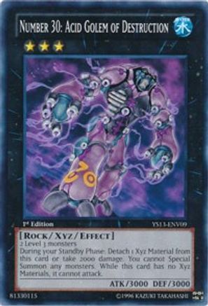 Number 30: Acid Golem of Destruction (YS13-ENV09) - Super Starter: V for Victory Power-Up Pack 1st Edition - Premium Yugioh Single from Konami - Just $0.86! Shop now at Game Crave Tournament Store