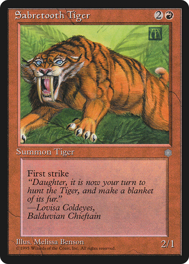Sabretooth Tiger (ICE-215) - Ice Age - Premium MTG Single from Wizards of the Coast - Just $0.25! Shop now at Game Crave Tournament Store