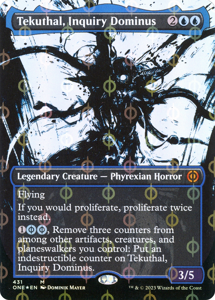 Tekuthal, Inquiry Dominus (ONE-431) - Phyrexia: All Will Be One: (Showcase) (Borderless) Foil - Premium MTG Single from Wizards of the Coast - Just $4.55! Shop now at Game Crave Tournament Store