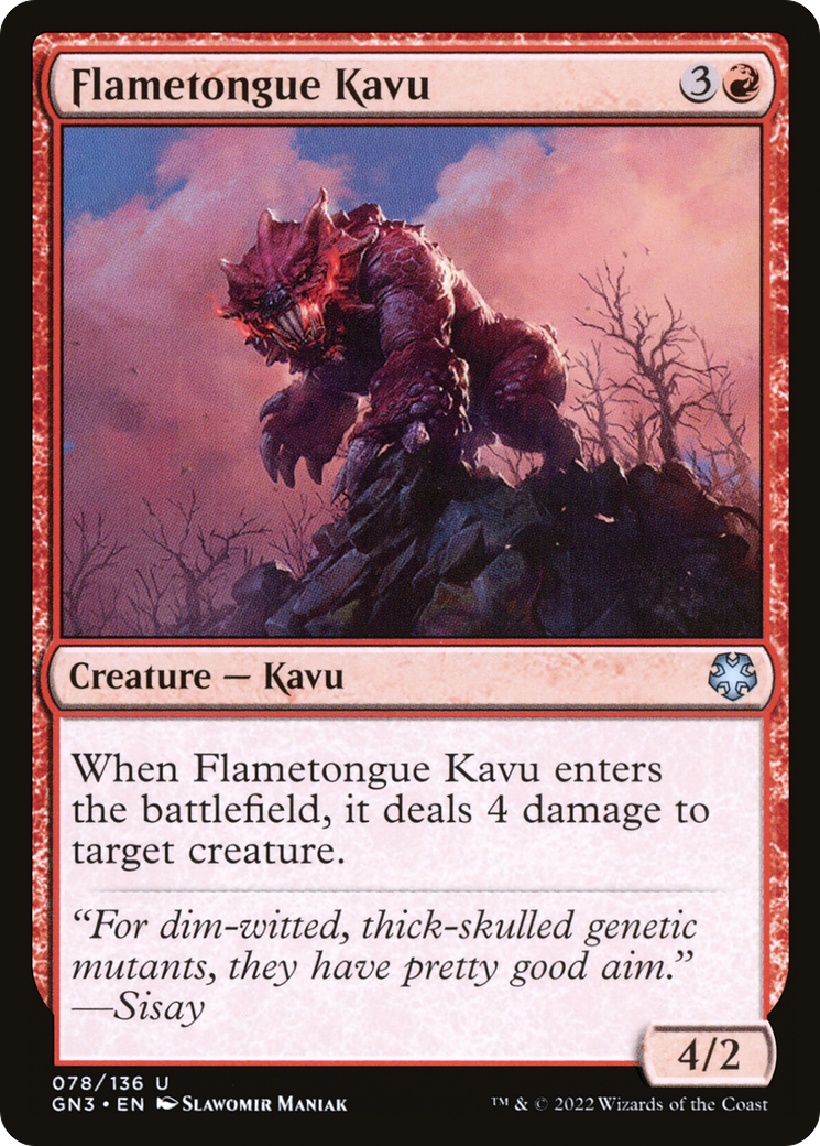 Flametongue Kavu (GN3-078) - Game Night: Free-for-All - Premium MTG Single from Wizards of the Coast - Just $0.08! Shop now at Game Crave Tournament Store