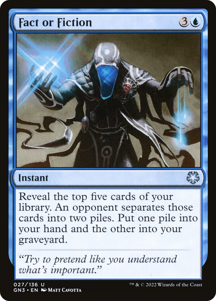 Fact or Fiction (GN3-027) - Game Night: Free-for-All - Premium MTG Single from Wizards of the Coast - Just $0.08! Shop now at Game Crave Tournament Store