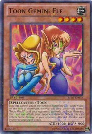 Toon Gemini Elf (Mosaic Rare) (BP02-EN033) - Battle Pack 2: War of the Giants 1st Edition - Premium Yugioh Single from Konami - Just $0.58! Shop now at Game Crave Tournament Store