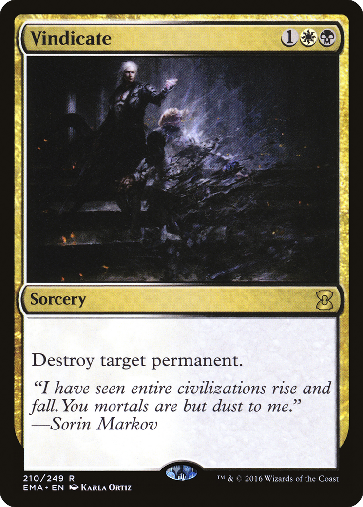 Vindicate (EMA-210) - Eternal Masters Foil - Premium MTG Single from Wizards of the Coast - Just $1.09! Shop now at Game Crave Tournament Store