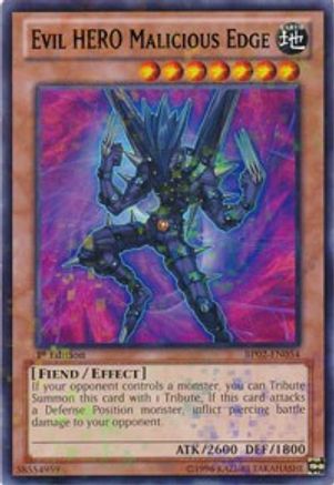 Evil HERO Malicious Edge (Mosaic Rare) (BP02-EN054) - Battle Pack 2: War of the Giants 1st Edition - Premium Yugioh Single from Konami - Just $0.51! Shop now at Game Crave Tournament Store