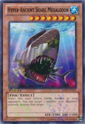 Hyper-Ancient Shark Megalodon (Mosaic Rare) (BP02-EN121) - Battle Pack 2: War of the Giants Unlimited - Premium Yugioh Single from Konami - Just $0.40! Shop now at Game Crave Tournament Store