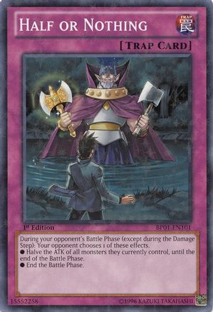 Half or Nothing (Starfoil) (BP01-EN101) - Battle Pack: Epic Dawn 1st Edition - Premium Yugioh Single from Konami - Just $0.47! Shop now at Game Crave Tournament Store