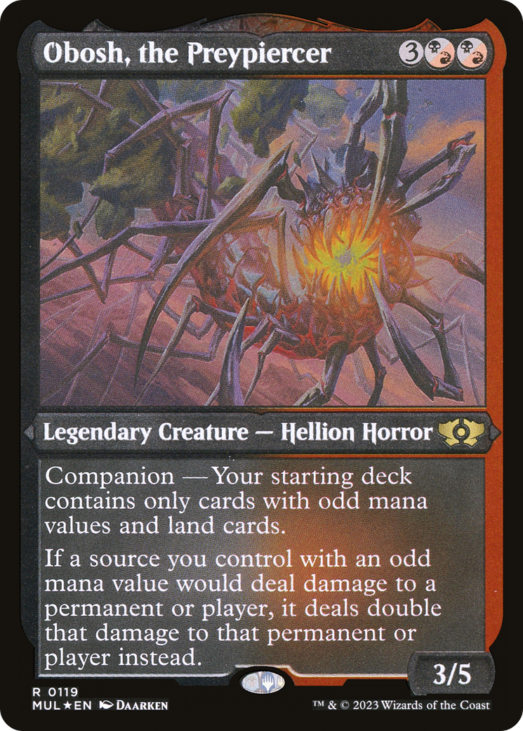 Obosh, the Preypiercer (MUL-119) - Multiverse Legends: (companion) Etched Foil - Premium MTG Single from Wizards of the Coast - Just $0.54! Shop now at Game Crave Tournament Store