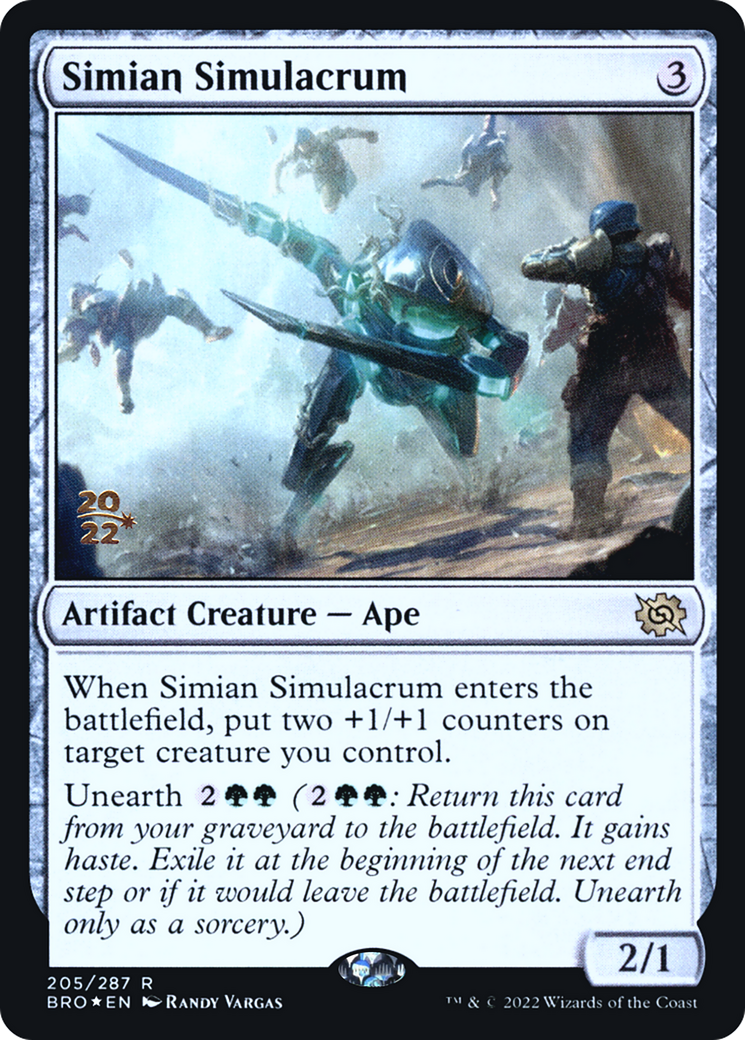 Simian Simulacrum (PBRO-205S) - The Brothers' War Promos Foil - Premium MTG Single from Wizards of the Coast - Just $0.84! Shop now at Game Crave Tournament Store