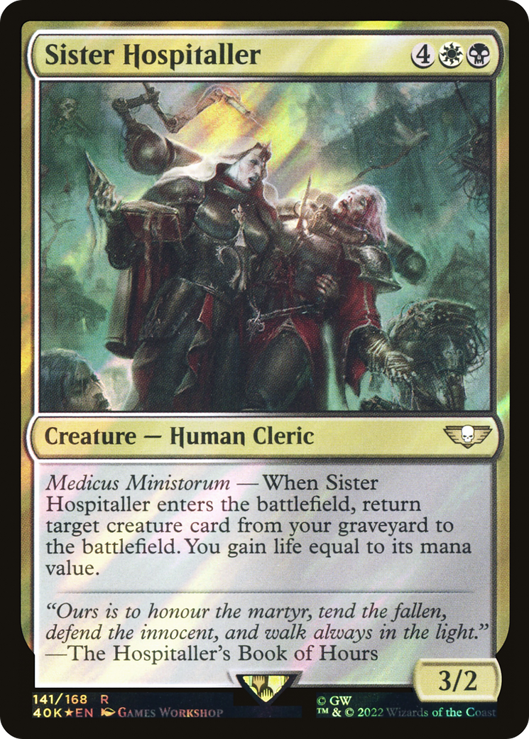 Sister Hospitaller (40K-141★) - Warhammer 40,000 Commander Foil - Premium MTG Single from Wizards of the Coast - Just $4.70! Shop now at Game Crave Tournament Store