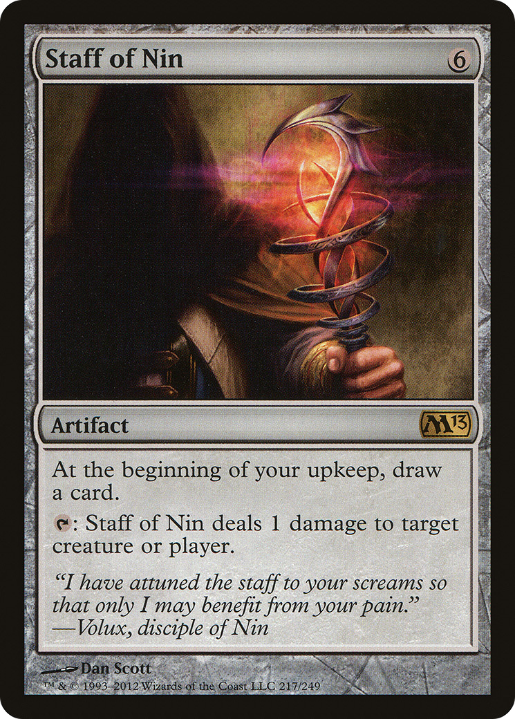 Staff of Nin (M13-217) - Magic 2013 Foil - Premium MTG Single from Wizards of the Coast - Just $1! Shop now at Game Crave Tournament Store