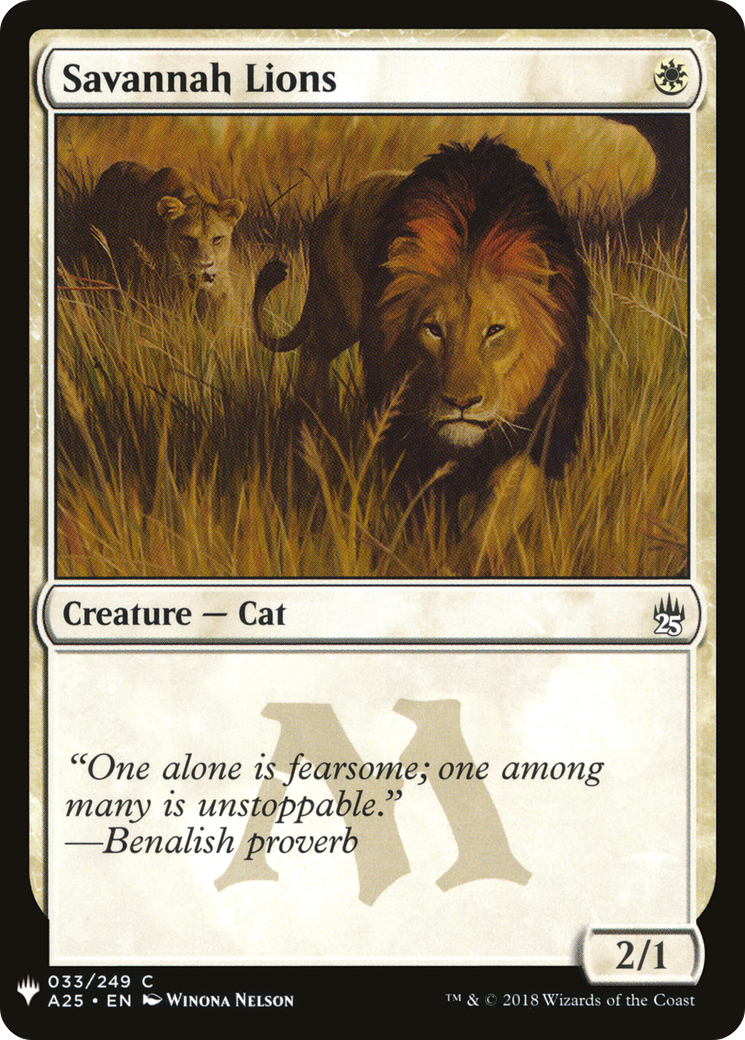Savannah Lions (MB1-218) - Mystery Booster - Premium MTG Single from Wizards of the Coast - Just $0.08! Shop now at Game Crave Tournament Store