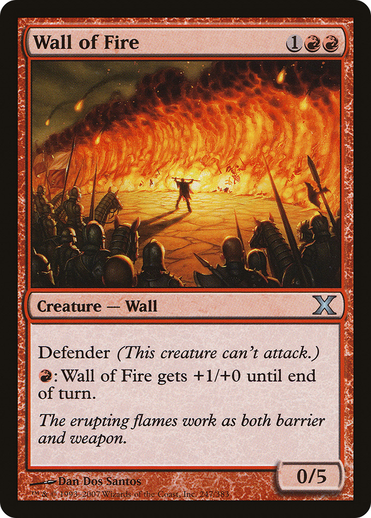 Wall of Fire (10E-247) - Tenth Edition - Premium MTG Single from Wizards of the Coast - Just $0.08! Shop now at Game Crave Tournament Store