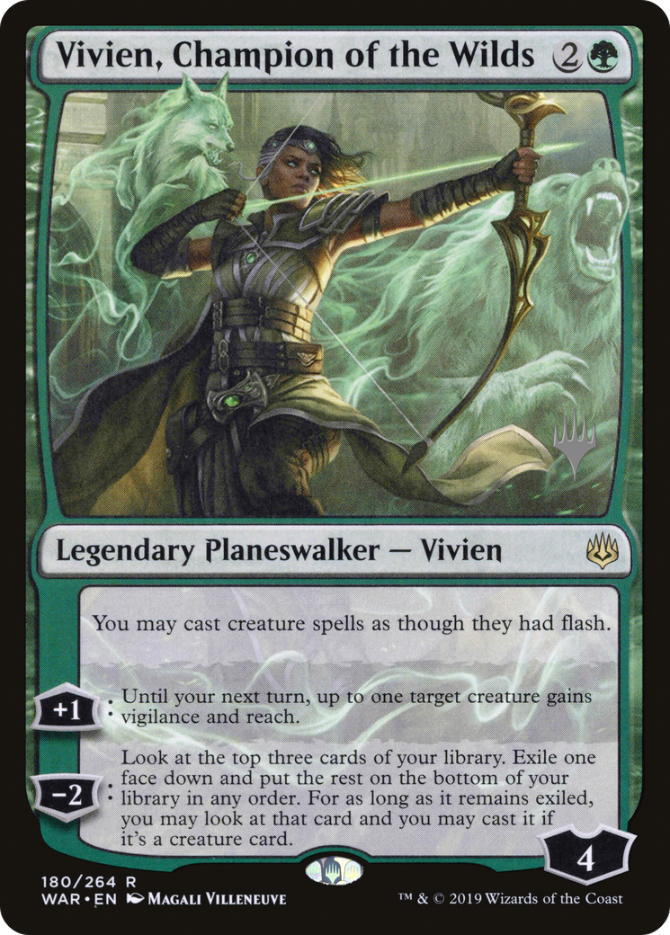 Vivien, Champion of the Wilds (PWAR-180P) - War of the Spark Promos - Premium MTG Single from Wizards of the Coast - Just $0.31! Shop now at Game Crave Tournament Store