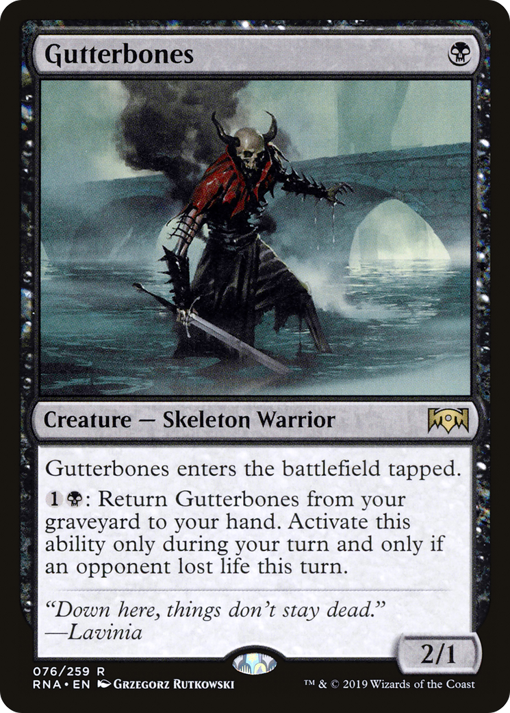 Gutterbones (RNA-076) - Ravnica Allegiance Foil - Premium MTG Single from Wizards of the Coast - Just $1.34! Shop now at Game Crave Tournament Store