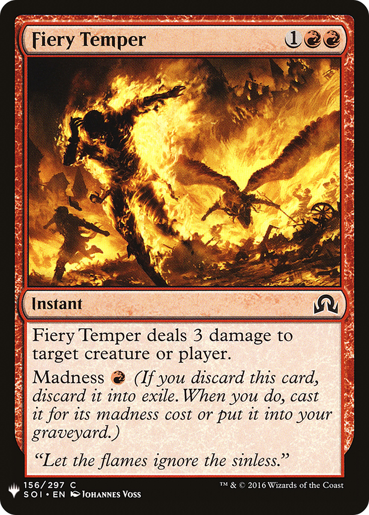 Fiery Temper (MB1-925) - Mystery Booster - Premium MTG Single from Wizards of the Coast - Just $0.08! Shop now at Game Crave Tournament Store