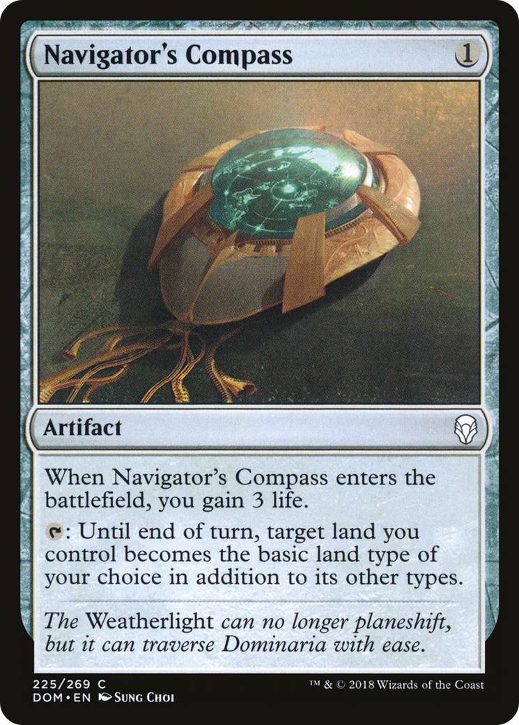 Navigator's Compass (DOM-225) - Dominaria Foil - Premium MTG Single from Wizards of the Coast - Just $0.13! Shop now at Game Crave Tournament Store
