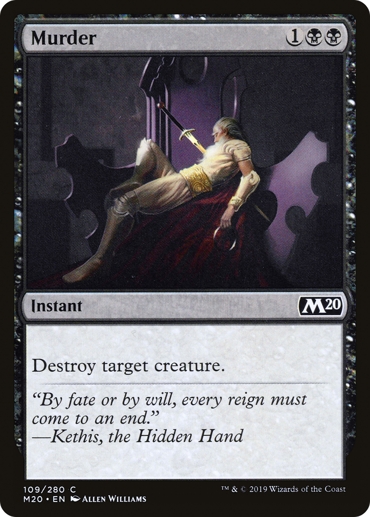 Murder (M20-109) - Core Set 2020 Foil - Premium MTG Single from Wizards of the Coast - Just $0.26! Shop now at Game Crave Tournament Store