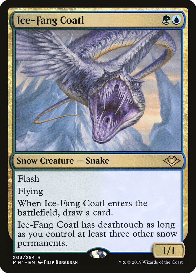 Ice-Fang Coatl (MH1-203) - Modern Horizons Foil - Premium MTG Single from Wizards of the Coast - Just $1.23! Shop now at Game Crave Tournament Store