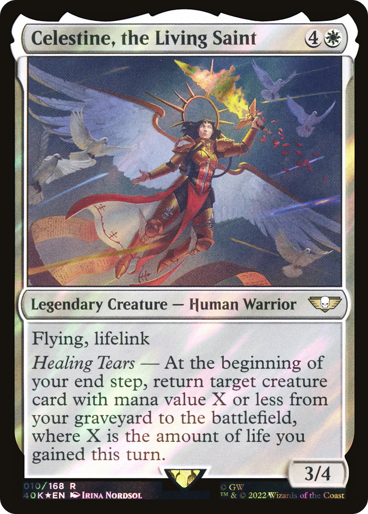 Celestine, the Living Saint (40K-10★) - Warhammer 40,000 Commander Foil - Premium MTG Single from Wizards of the Coast - Just $35.95! Shop now at Game Crave Tournament Store