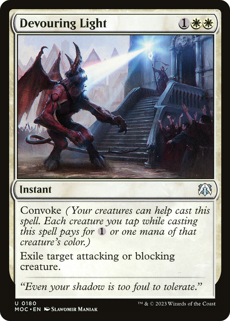 Devouring Light (MOC-180) - March of the Machine Commander - Premium MTG Single from Wizards of the Coast - Just $0.08! Shop now at Game Crave Tournament Store
