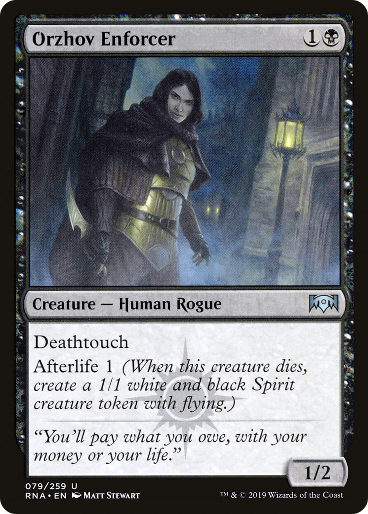 Orzhov Enforcer (RNA-079) - Ravnica Allegiance - Premium MTG Single from Wizards of the Coast - Just $0.26! Shop now at Game Crave Tournament Store