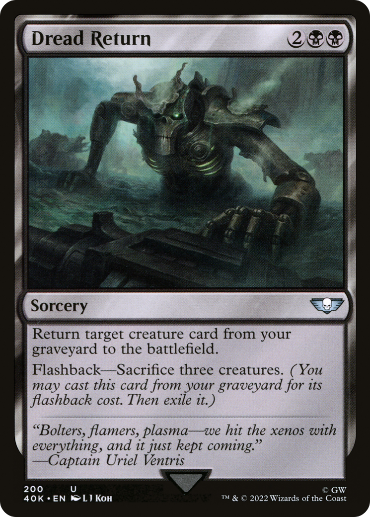 Dread Return (40K-200) - Warhammer 40,000 Commander - Premium MTG Single from Wizards of the Coast - Just $1.09! Shop now at Game Crave Tournament Store