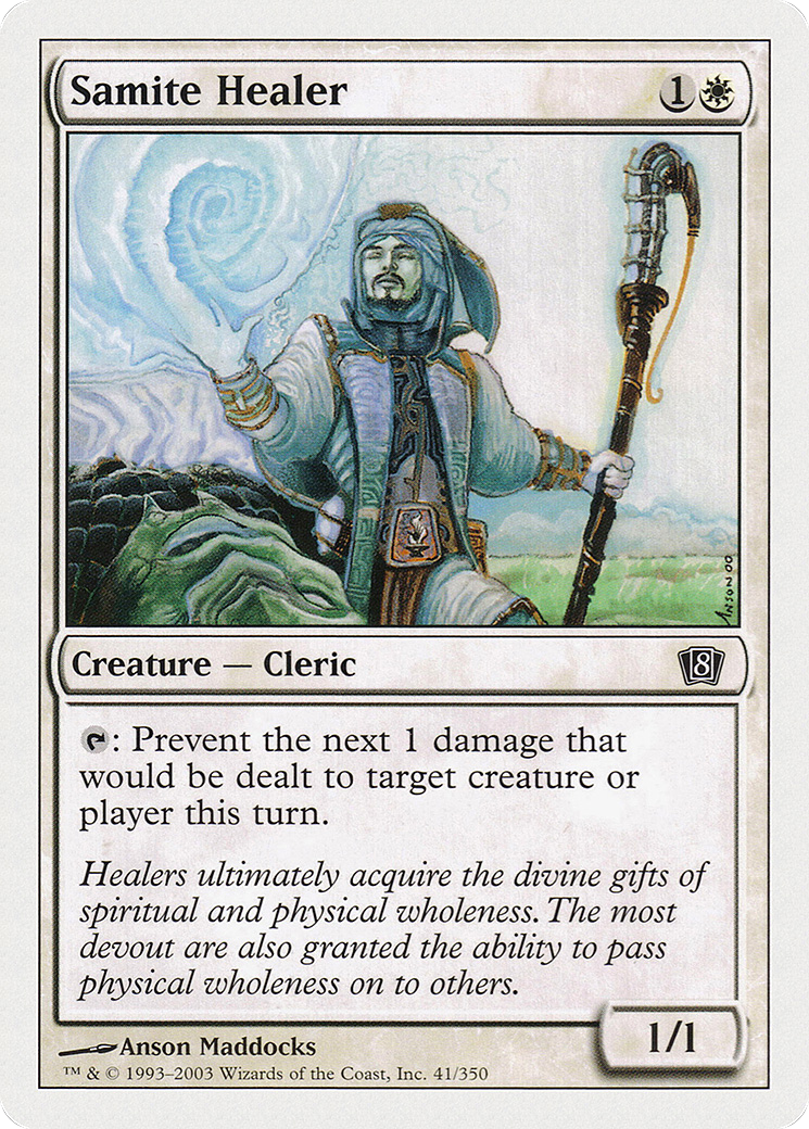 Samite Healer (8ED-041) - Eighth Edition - Premium MTG Single from Wizards of the Coast - Just $0.08! Shop now at Game Crave Tournament Store