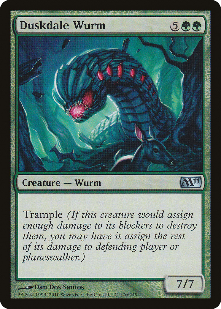 Duskdale Wurm (M11-170) - Magic 2011 - Premium MTG Single from Wizards of the Coast - Just $0.25! Shop now at Game Crave Tournament Store