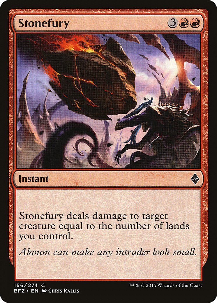 Stonefury (BFZ-156) - Battle for Zendikar - Premium MTG Single from Wizards of the Coast - Just $0.25! Shop now at Game Crave Tournament Store
