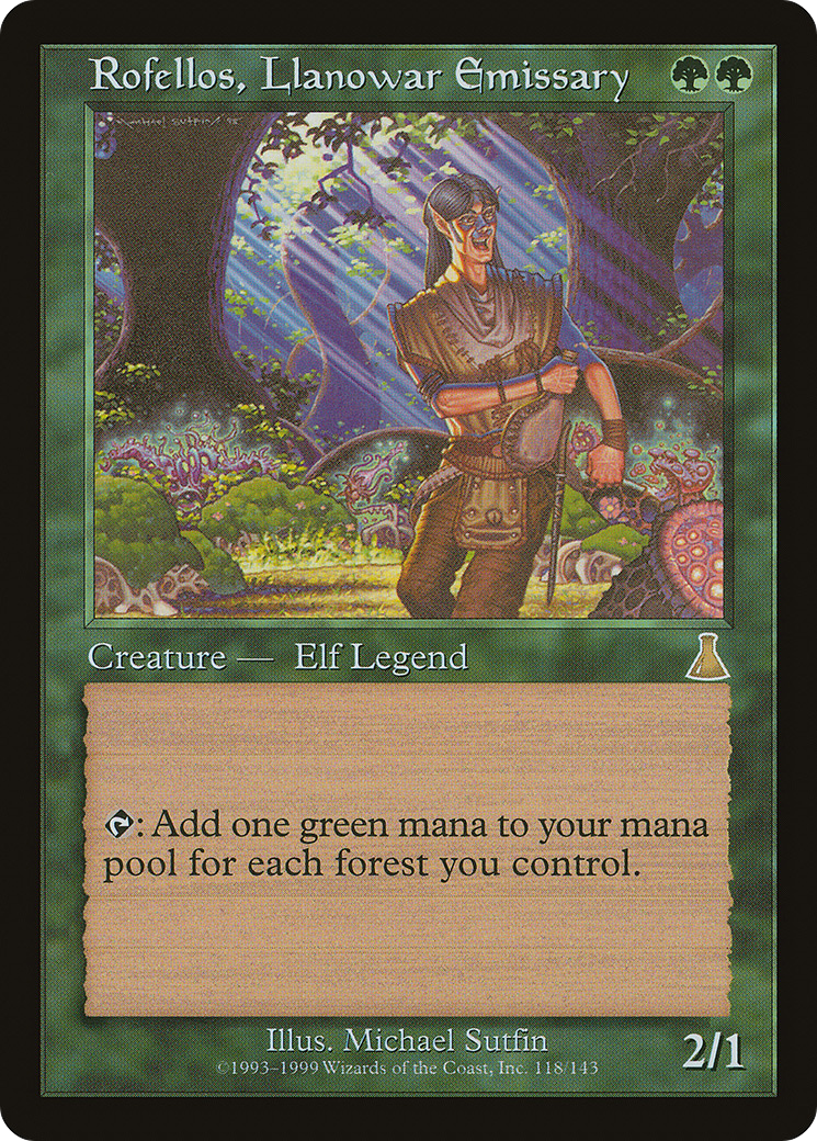 Rofellos, Llanowar Emissary (UDS-118) - Urza's Destiny Foil - Premium MTG Single from Wizards of the Coast - Just $264.06! Shop now at Game Crave Tournament Store