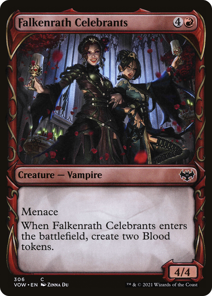 Falkenrath Celebrants (VOW-306) - Innistrad: Crimson Vow: (Showcase) - Premium MTG Single from Wizards of the Coast - Just $0.25! Shop now at Game Crave Tournament Store