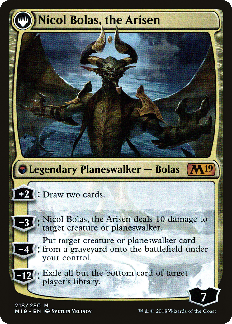 Nicol Bolas, the Ravager // Nicol Bolas, the Arisen (PM19-218S) - Core Set 2019 Promos: (originpwdfc) Foil - Premium MTG Single from Wizards of the Coast - Just $30.34! Shop now at Game Crave Tournament Store