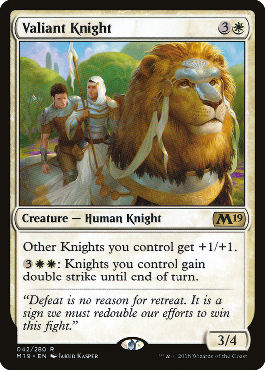 Valiant Knight (M19-042) - Core Set 2019 - Premium MTG Single from Wizards of the Coast - Just $0.08! Shop now at Game Crave Tournament Store
