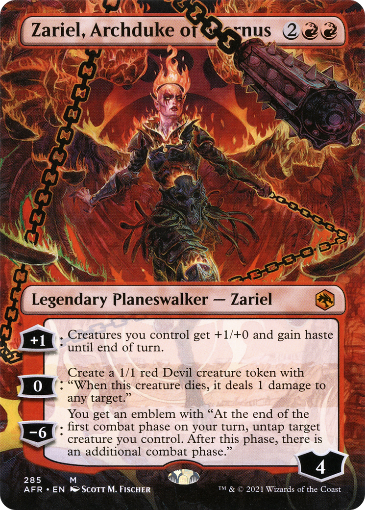 Zariel, Archduke of Avernus (AFR-285) - Adventures in the Forgotten Realms (Borderless) - Premium MTG Single from Wizards of the Coast - Just $0.91! Shop now at Game Crave Tournament Store