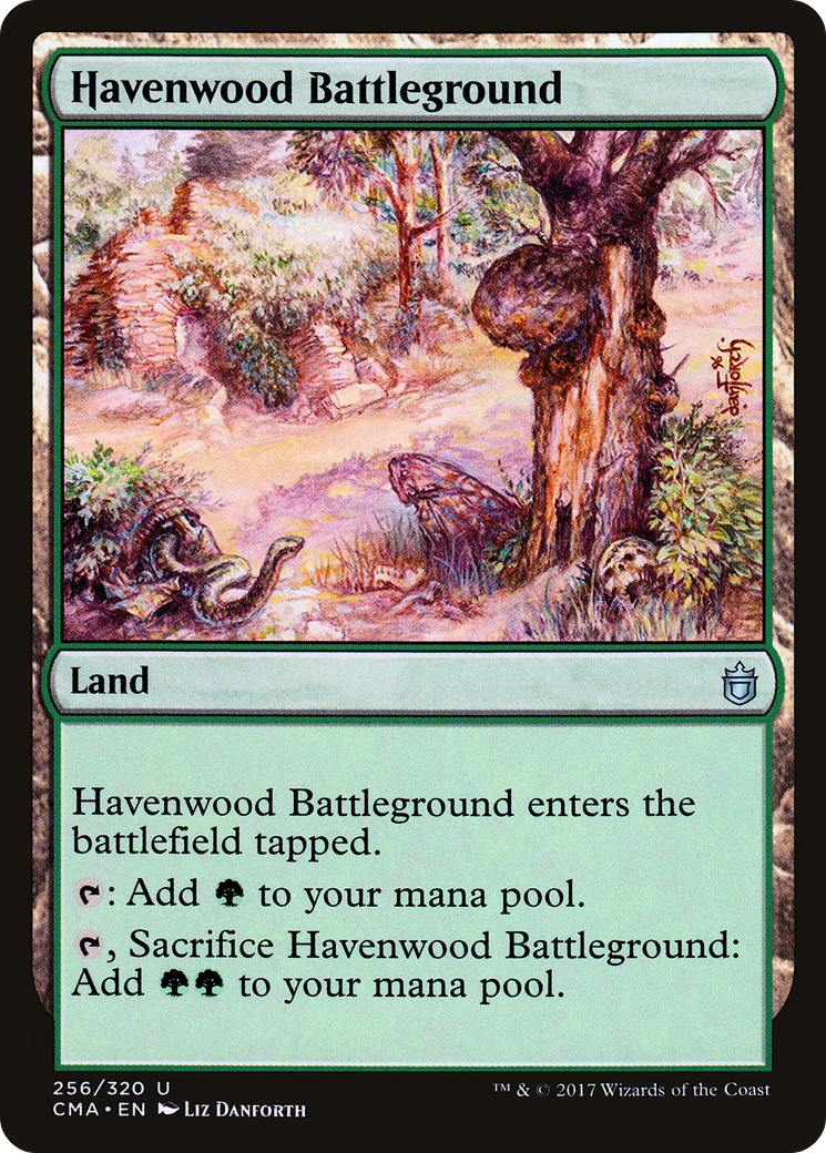 Havenwood Battleground (CMA-256) - Commander Anthology - Premium MTG Single from Wizards of the Coast - Just $0.27! Shop now at Game Crave Tournament Store