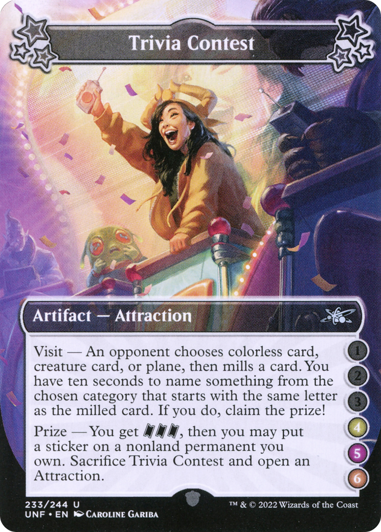 Trivia Contest (UNF-233F) - Unfinity Foil - Premium MTG Single from Wizards of the Coast - Just $0.08! Shop now at Game Crave Tournament Store