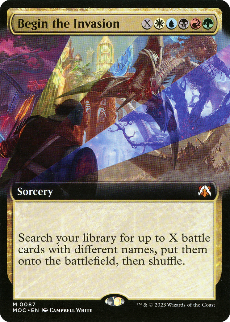 Begin the Invasion (MOC-087) - March of the Machine Commander: (Extended Art) - Premium MTG Single from Wizards of the Coast - Just $0.25! Shop now at Game Crave Tournament Store
