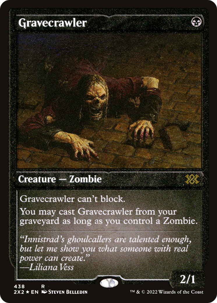 Gravecrawler (2X2-438) - Double Masters 2022 Etched Foil - Premium MTG Single from Wizards of the Coast - Just $2.08! Shop now at Game Crave Tournament Store