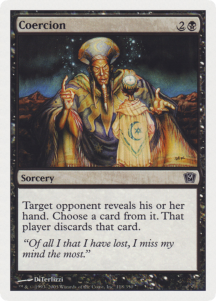 Coercion (9ED-118) - Ninth Edition - Premium MTG Single from Wizards of the Coast - Just $0.08! Shop now at Game Crave Tournament Store