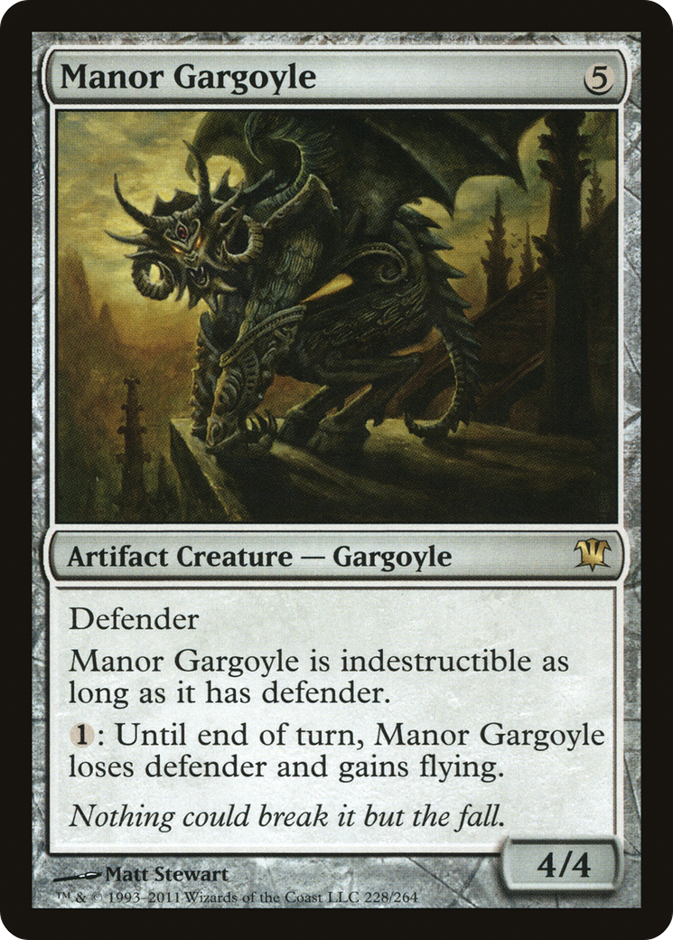 Manor Gargoyle (ISD-228) - Innistrad - Premium MTG Single from Wizards of the Coast - Just $0.08! Shop now at Game Crave Tournament Store