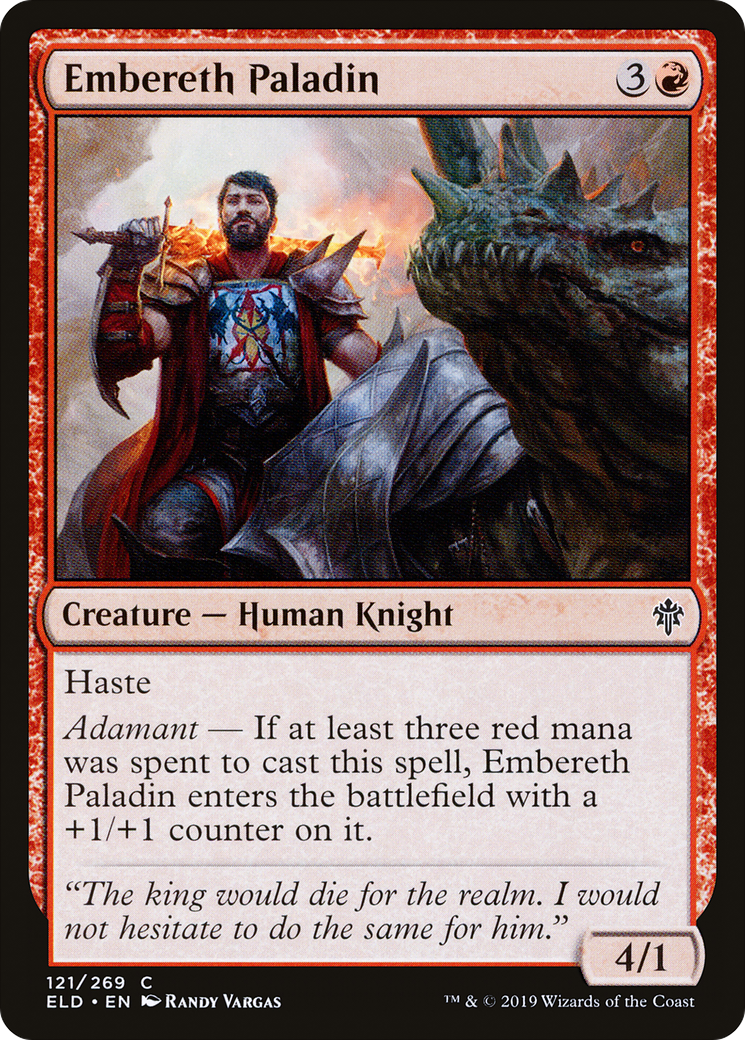 Embereth Paladin (ELD-121) - Throne of Eldraine Foil - Premium MTG Single from Wizards of the Coast - Just $0.25! Shop now at Game Crave Tournament Store